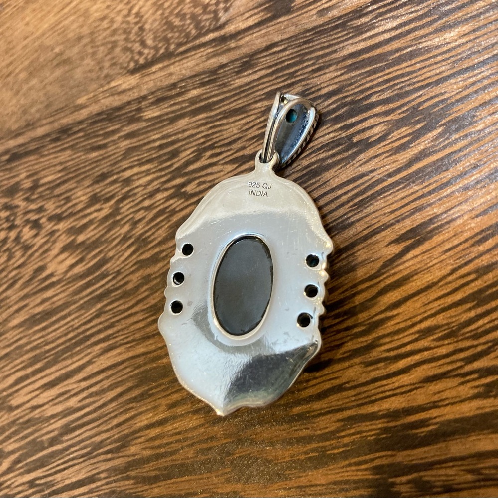 Set Turquoise and Hematine Statement Ring and Pendant Sterling Silver - Picture 6 of 15